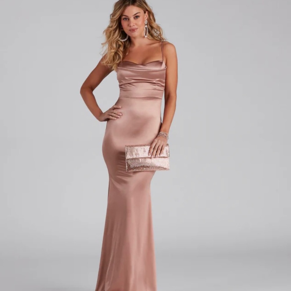 Ciara Sleeveless Satin Formal Dress